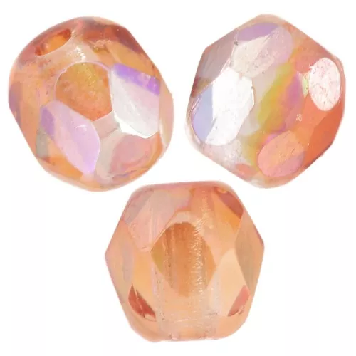 Cuentas facetadas 4 mm Crystal Naranja Rainbow x50