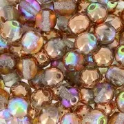 Cuentas redondas 4 mm Crystal Copper Rainbow x50