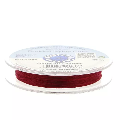 Hilo nylon trenzado europeo Griffin 0.3 mm Garnet x25m