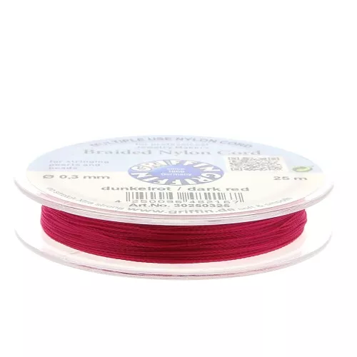 Hilo nylon trenzado europeo Griffin 0.3 mm Dark Red Fuchsia x25m