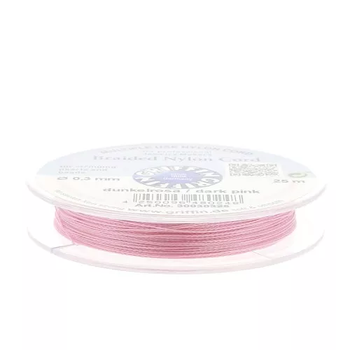 Hilo nylon trenzado europeo Griffin 0.3 mm Dark Pink x25m