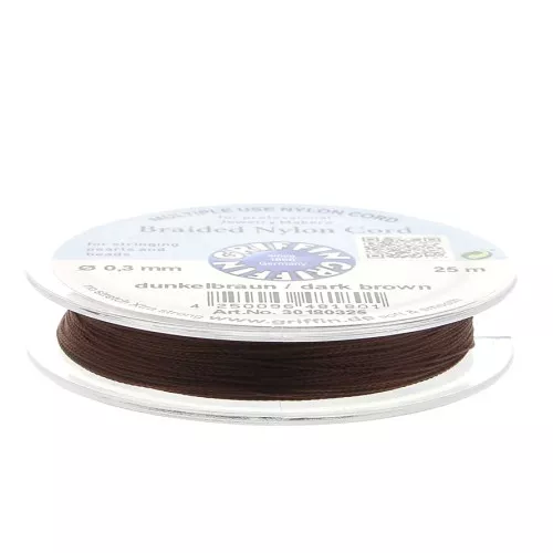 Hilo nylon trenzado europeo Griffin 0.3 mm Dark Brown x25m