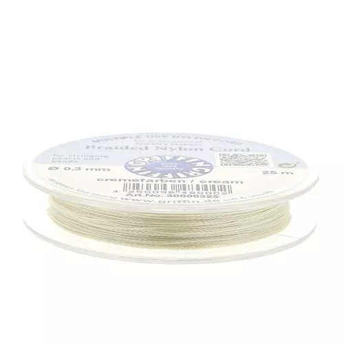 Hilo nylon trenzado europeo Griffin 0.3 mm Cream x25m