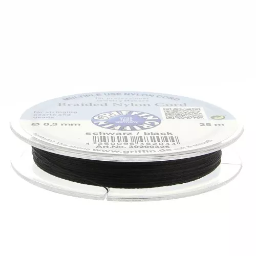 Hilo nylon trenzado europeo Griffin 0.3 mm Black x25m