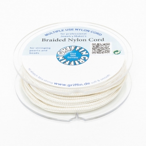 Hilo nylon trenzado europeo Griffin entre  0.5 mm y 0,8 mm Cream x25m
