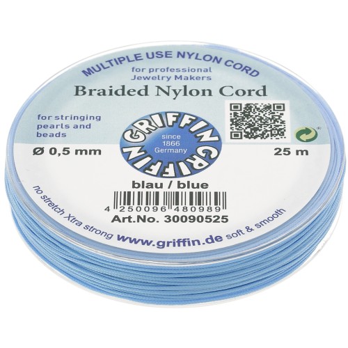 Hilo nylon trenzado europeo Griffin 0.5 mm Blue x25m