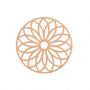 Entrepieza laser cut rosetón 24 mm dorado rosa x1