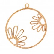 Colgante redondo con filigrana motivo flor 28 mm dorado rosa x1|raw }}