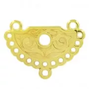 Entrepieza étnica 28.5x21 mm Dorado con oro fino x1