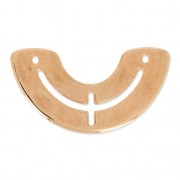 Entrepieza con forma de media-luna 2 agujeros 25.5 mm dorado rosa x1