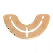 Entrepieza con forma de media-luna 2 agujeros 25.5 mm dorado rosa x1