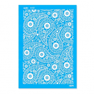 Silk Screen Moiko 74x105 mm - Motivo gota oriental paisley 8.02