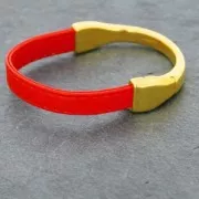 Cierre pulsera media de imán para cordón 10 mm Chapado Plateado envejecido x1