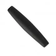 cuentas con forma de oliva hair pipe de hueso 36x6 mm Negro x5