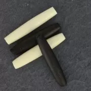 cuentas con forma de oliva hair pipe de hueso 36x6 mm Negro x5
