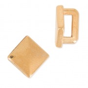 Cuenta pasador slider rombo para cordón 5 mm dorado rosa x1|raw }}