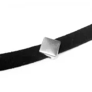 Cuenta pasador slider rombo para cordón 5 mm dorado rosa x1