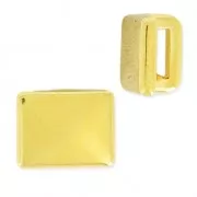 Cuenta pasador slider rectángulo para cordón 5 mm Dorado con oro fin x1
