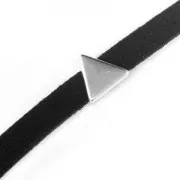 Cuenta pasador slider triángulo para cordón 5 mm Chapado Plateado envejecido x1