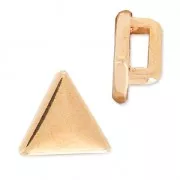 Cuenta pasador slider triángulo para cordón 5 mm dorado rosa x1
