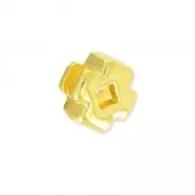Cuenta pasador slider cruz para cordón 3 mm Dorado con oro fin x1