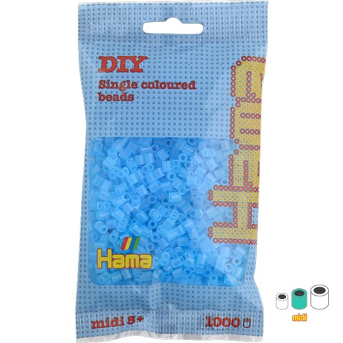 Cuentas Hama Beads MIDI 5 mm Azul Transparente (n°73) x1000