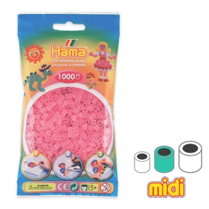 Cuentas Hama Beads MIDI 5 mm Rosa Transparente (n°72) x1000