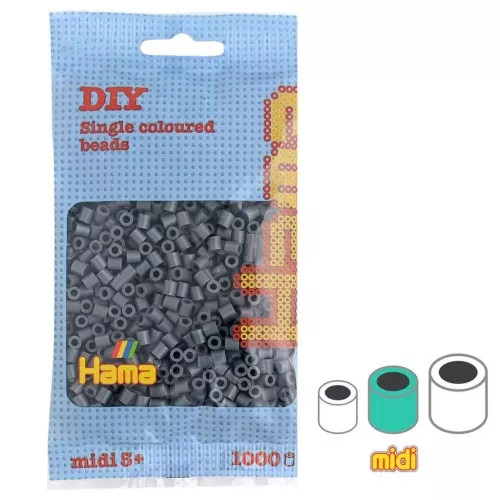 Cuentas Hama Beads MIDI 5 mm Gris Oscuro (n°71) x1000