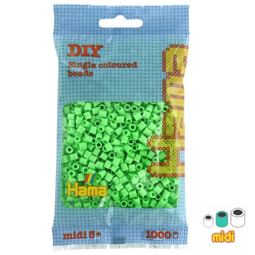 Cuentas Hama Beads MIDI 5 mm Verde Pastel (n°47) x1000