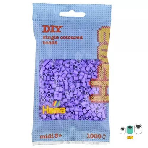Cuentas Hama Beads MIDI 5 mm Morado Pastel (n°45) x1000