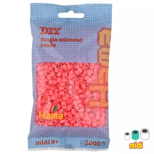 Cuentas Hama Beads MIDI 5 mm Rojo Peach Pastel (n°44) x1000