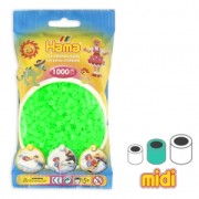 Cuentas Hama Beads MIDI 5 mm Verde Fluorescente (n°37) x1000|raw }}