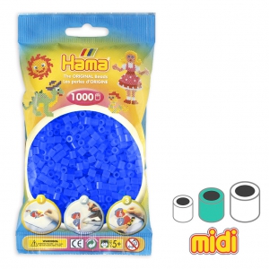 Cuentas Hama Beads MIDI 5 mm Azul Fluorescente (n°36) x1000