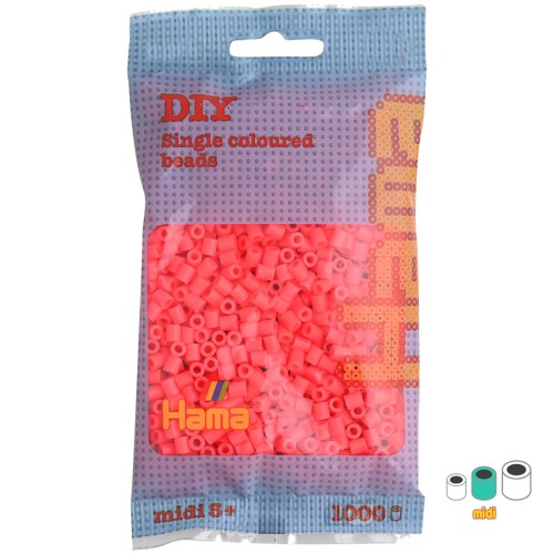 Cuentas Hama Beads MIDI 5 mm Cereza Fosforescente (n°33) x1000