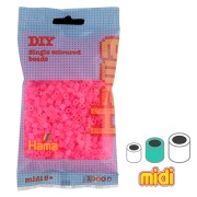 Cuentas Hama Beads MIDI 5 mm Fucsia Fluorescente (n°32) x1000