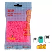 Cuentas Hama Beads MIDI 5 mm Fucsia Fluorescente (n°32) x1000