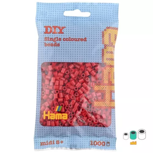 Cuentas Hama Beads MIDI 5 mm Rojo oscuro Navidad  (n°22) x1000