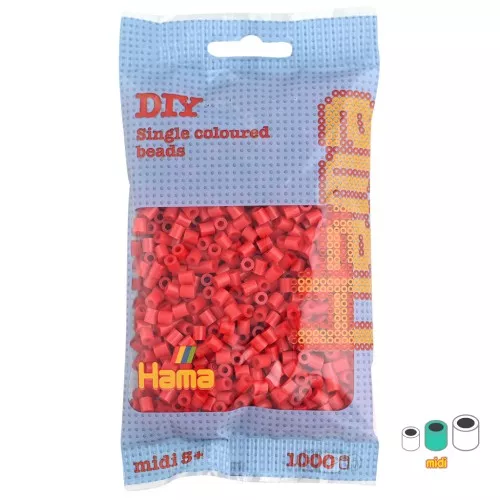 Cuentas Hama Beads MIDI 5 mm Rojo (n°05) x1000