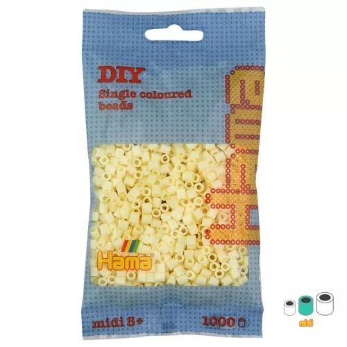 Cuentas Hama Beads MIDI 5 mm Color crema (n°02) x1000