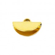 Terminal media luna para apretar 10.5x6.5 mm dorado con oro fino x1