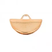 Terminal media luna para apretar 10.5x6.5 mm dorado con oro fino rosa x1