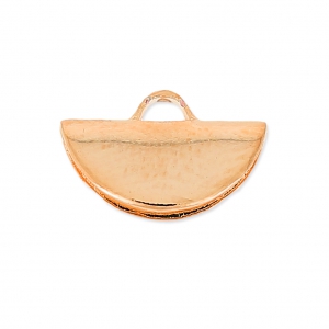 Terminal media luna para apretar 10.5x6.5 mm dorado con oro fino rosa x1