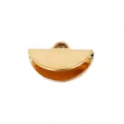 Terminal media luna para apretar 10.5x6.5 mm dorado con oro fino rosa x1