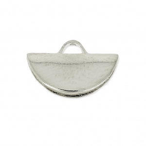 Terminal media luna para apretar 10.5x6.5 mm rhodié x1