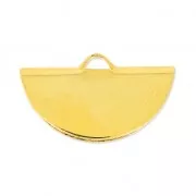 Terminal media luna para apretar 19.5x11.5 mm dorado con oro fino x1