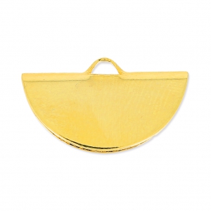 Terminal media luna para apretar 19.5x11.5 mm dorado con oro fino x1