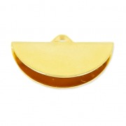 Terminal media luna para apretar 19.5x11.5 mm dorado con oro fino x1