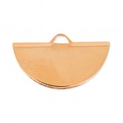 Embout pince media luna 19.5x11.5 mm dorado con oro fino rosa x1|raw }}