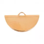 Embout pince media luna 19.5x11.5 mm dorado con oro fino rosa x1