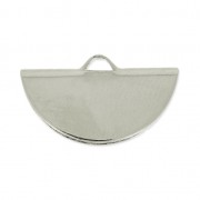 Embout pince media luna 19.5x11.5 mm rhodié x1